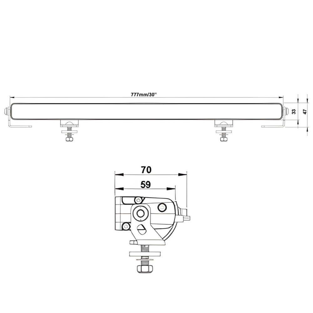 Vanmaster Apollo 30" Driving Lamp With Dual Colour Position Light