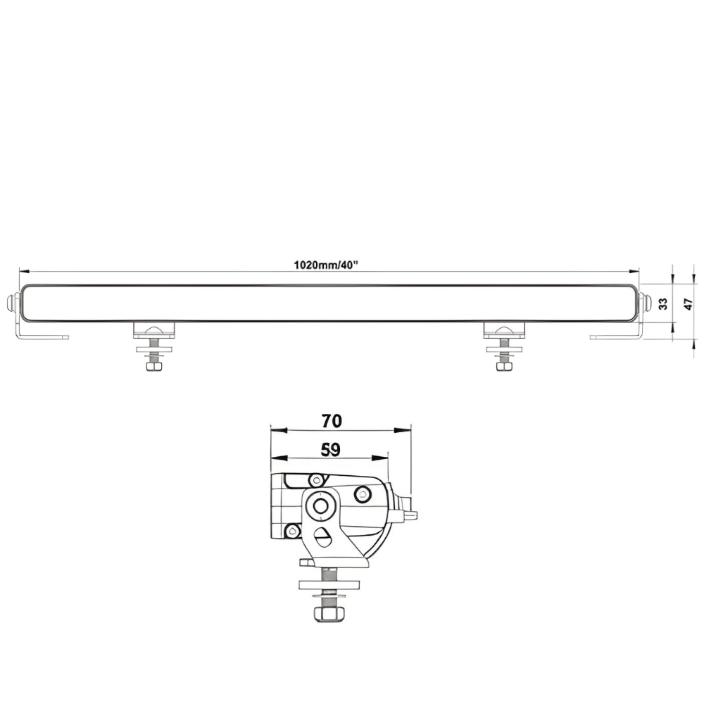 Vanmaster Apollo 40" Driving Lamp With Dual Colour Position Light
