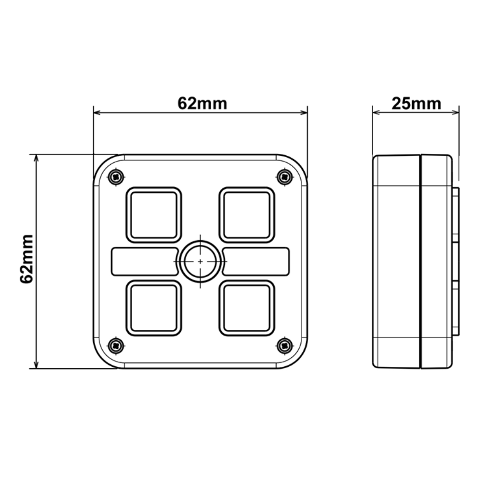 Van Master 12V 24V multi purpose 4 way switch panel for vehicle lighting control
