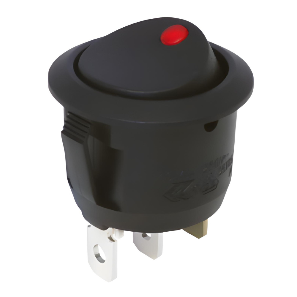 Van Master 20mm 12V Round on/off LED Spot Illuminated Rocker Switch