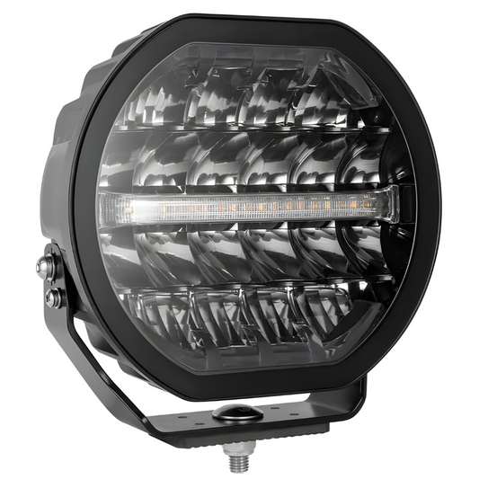 Van Master POWERLUX9+ 10,440lm Round 9" Driving Lamp With A Dual Colour Dynamic Position Light and Strobe